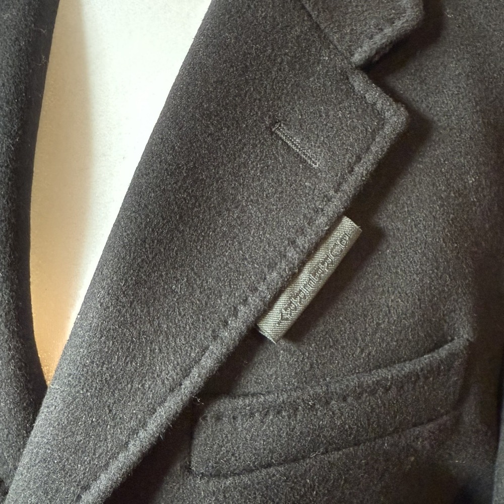 Burberry London England Wool Cashmere Chesterfield Coat 48 38 Blk‎ Velvet Collar - Picture 9 of 16